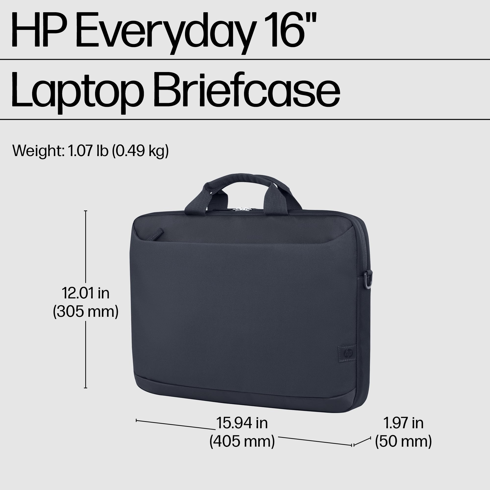 HP Everyday 16-inch Laptop Briefcase, Water-Resistant 600D